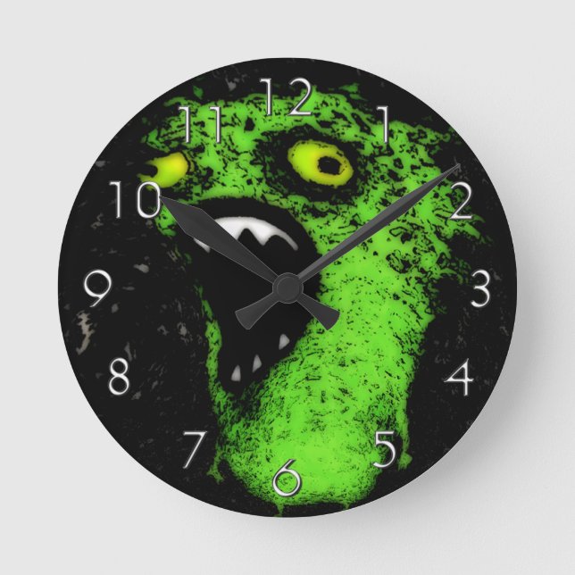 Green Scream Round Clock (Front)