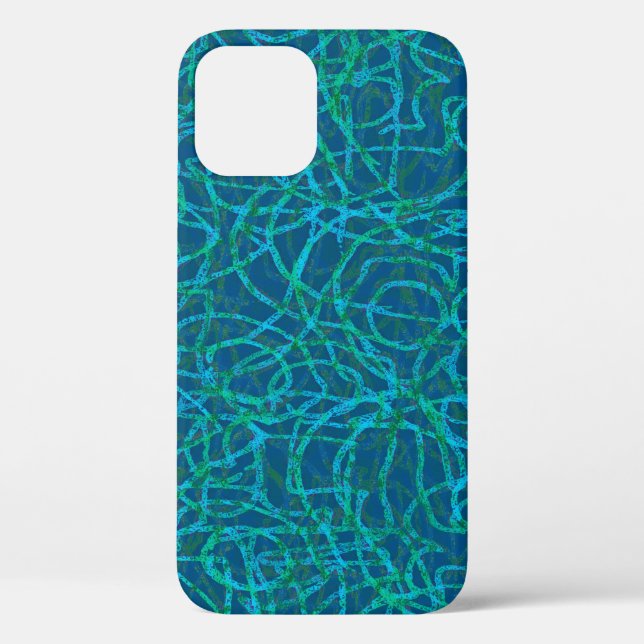 Green scribbled lines pattern Case-Mate iPhone cas Case (Back)