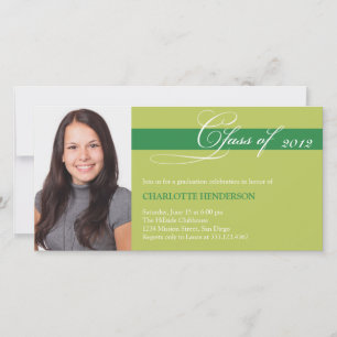 Green script class of graduation announcement