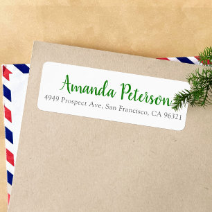 Green Script Simple Modern Nom et adresse