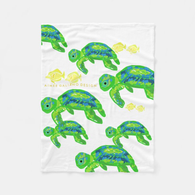 Green Sea Turtle Baby Blanket (Front)