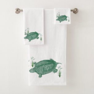Green Sea Turtle Bath Towel Set