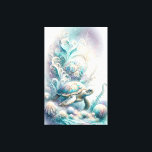 Green Sea Turtle Canvas Prints<br><div class="desc">Transport yourself to a realm of serene beauty with this captivating sea turtle wall art, brought to you exclusively by Do Tell A Belle. Delicately swimming amidst whimsical underwater botanicals, this piece is adorned with a palette of soft pastel shades, including turquoise green, blue, lavender, and pale yellow, infusing your...</div>