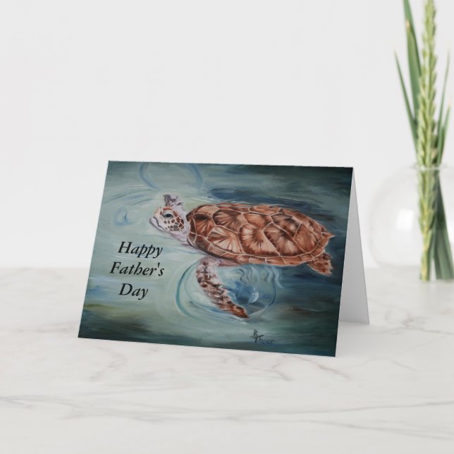Green Sea Turtle Father's Day Card (Front)