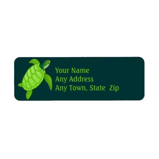 Green Sea Turtle Label Return Address Label