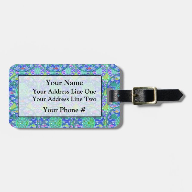 Green Sea Turtle Luggage Tag (Front Horizontal)
