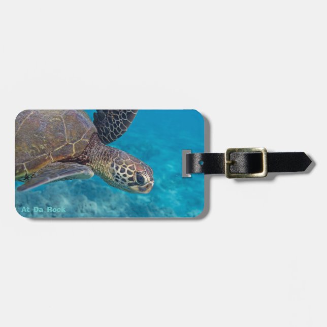 Green Sea Turtle Luggage Tag (Front Horizontal)