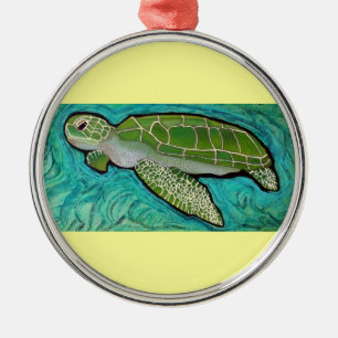 Green Sea Turtle Metal Ornament
