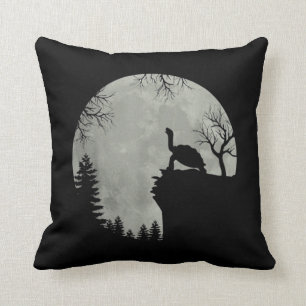 Green Sea Turtle Ocean Turtle Howling Est Moon Throw Pillow