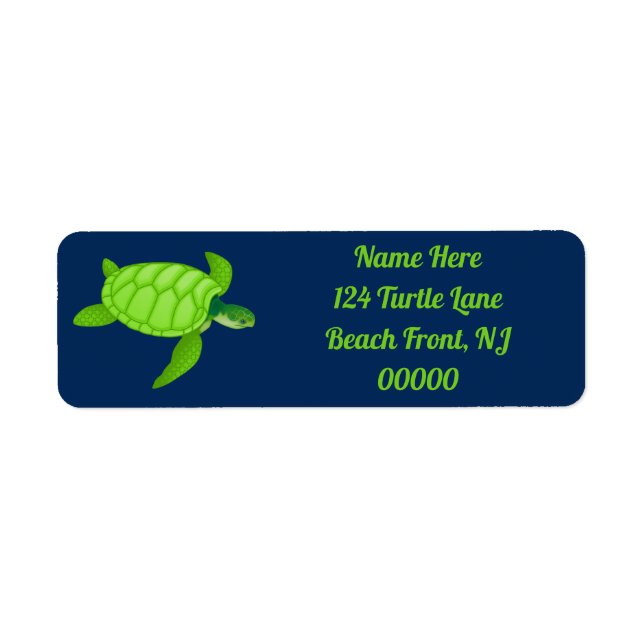 Green Sea Turtle on Navy Return Address (Front)
