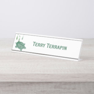 Green Sea Turtle Personalized Desk Name Plate