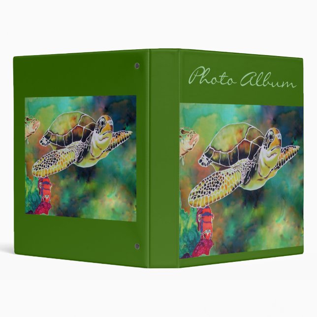 Green Sea Turtle Photo Album Notebook Binder (Background)