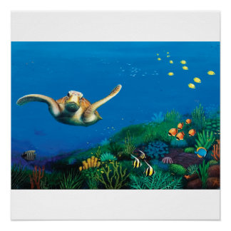 Green Sea Turtle Poster Print