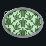 Green Sea Turtle Pretty Animal Pattern Belt Buckle<br><div class="desc">A pretty pattern made of green sea turtles. Great for anyone who loves wildlife / animals,  the ocean and reptiles. Background colour can be customized through "Customize It."</div>