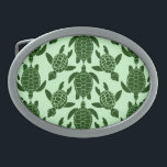 Green Sea Turtle Pretty Animal Pattern Belt Buckle<br><div class="desc">A pretty pattern made of green sea turtles. Great for anyone who loves wildlife / animals,  the ocean and reptiles. Background colour can be customized through "Customize It."</div>