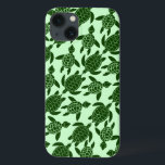 Green Sea Turtle Pretty Animal Pattern iPhone 13 Case<br><div class="desc">A pretty pattern made of green sea turtles fills this Samsung phone case. Great for anyone who loves wildlife / animals,  the ocean and reptiles. Light green background colour can be changed through "Customize It."</div>