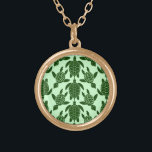 Green Sea Turtle Pretty Animal Pattern Gold Plated Necklace<br><div class="desc">A pretty pattern made of green sea turtles. Great for anyone who loves wildlife / animals,  the ocean and reptiles. Background colour can be customized through "Customize It --> Edit --> Background."</div>