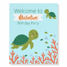 Green Sea Turtle & Reef Corals Birthday Party