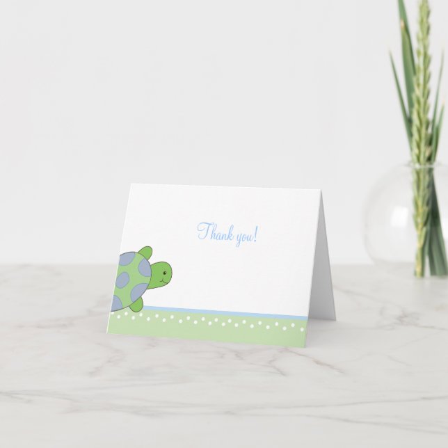 Green Sea Turtle seaturtle Folded Thank you notes (Front)