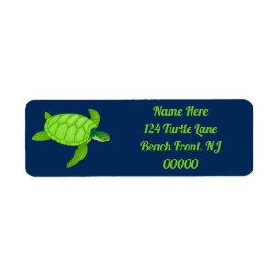 Green Sea Turtle sur Navy Adresse de retour