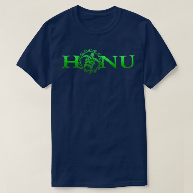 Green Sea Turtle Tribal Honu Hawaii Turtles T-Shirt (Design Front)