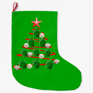 Green Sea Turtles Christmas Tree Large Christmas Stocking