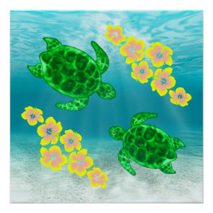 Green Sea Turtles Poster