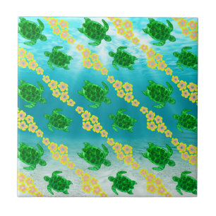 Green Sea Turtles Tile