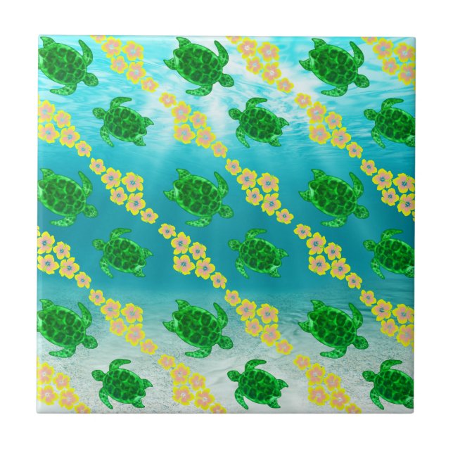 Green Sea Turtles Tile (Front)