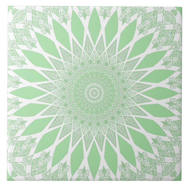 Green Seafoam Tristyns Mandala Tile (Front)