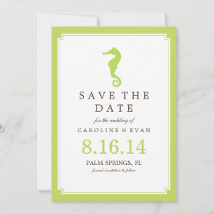 Green Seahorse Wedding Save the Date