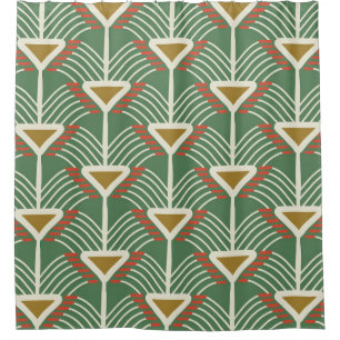 green seamless pattern with lines and geometry sha