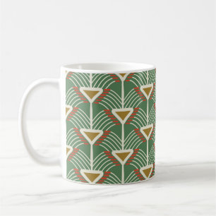 green seamless pattern with lines and geometry sha coffee mug