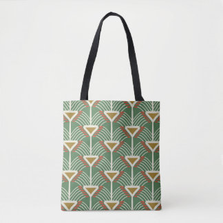 green seamless pattern with lines and geometry sha tote bag
