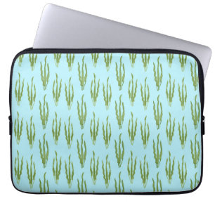 Green Seaweed Ocean Plants Nature Lover Blue Water Laptop Sleeve