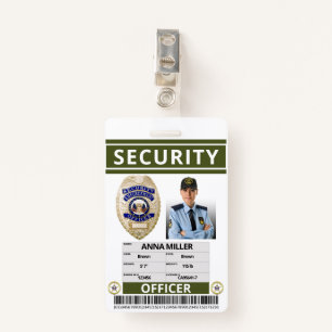 Green Security Guard Create Your Own Employee Badge