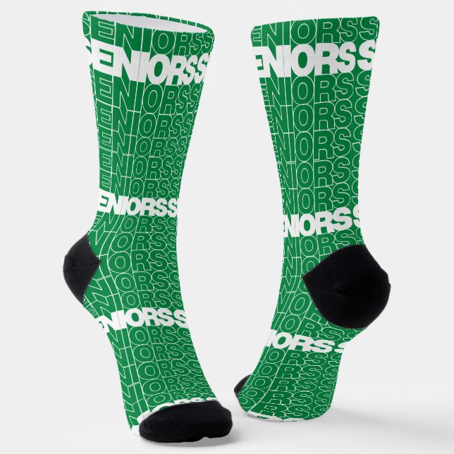 Green Seniors Seniors Seniors Socks (Angled)