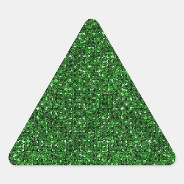 Green Sequin Effect Triangle Sticker Sheets (Front)