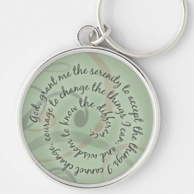 Green Serenity Prayer Keychain (Front)