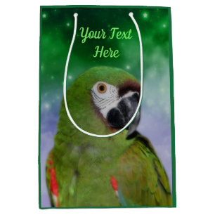 Green Severe Macaw Parrot Personalized Medium Gift Bag