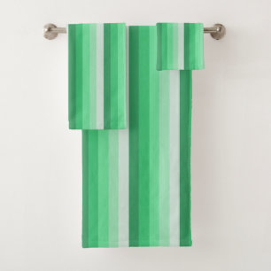Green shadow stripes bath towel set
