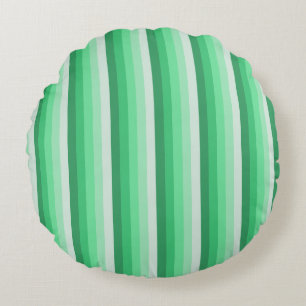 Green shadow stripes round pillow