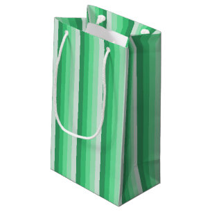 Green shadow stripes small gift bag