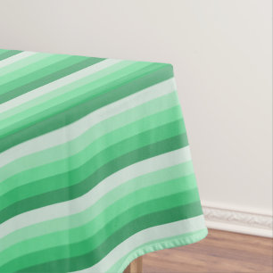 Green shadow stripes tablecloth