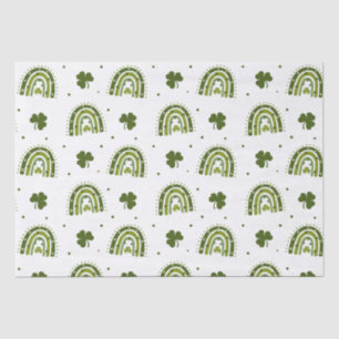 Green Shamrock Boho Rainbow St.Patrick's Day  Tissue Paper