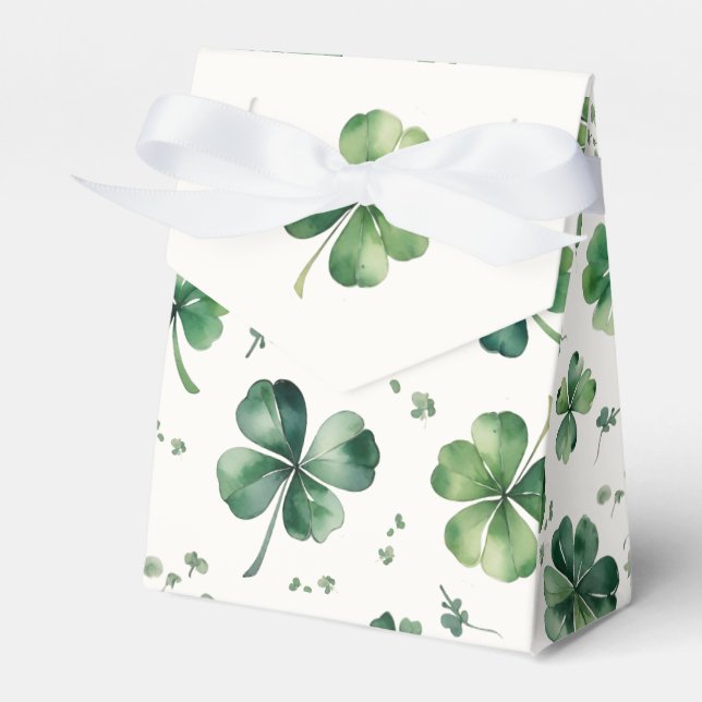 Green Shamrock Bridal Shower  Favor Box (Front Side)