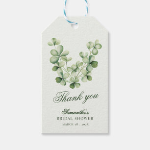 Green Shamrock  Bridal Shower Thank You Gift Tags