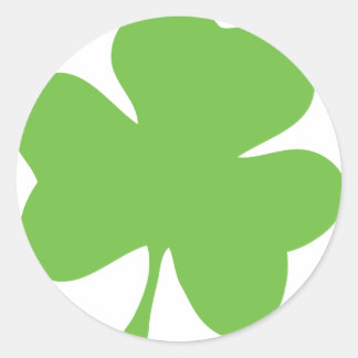 green shamrock classic round sticker