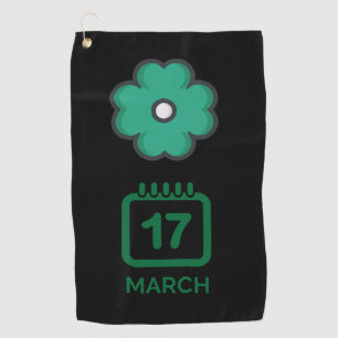 Green shamrock clover for St. Patrick's Day Gol Golf Towel