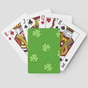 Green Shamrock Clover Pattern Saint Patricks Day Playing Cards